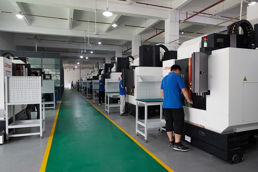 3 axis,4 axis, and 5 axis CNC Machining workshop of Precision Machining Company 